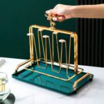 استاند وحامل اكواب جولد معدن يد غزاله لوكس