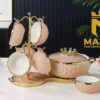 طقم شوربه بالسلطانيه بورسلين على ستاند جولد التقوى