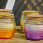 شمع بومبيه زجاج غطاء خشب