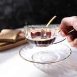طقم شاى بالطبق 12 ق كنار مدهب